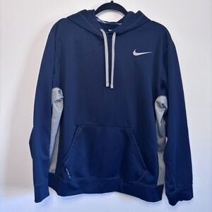 Nike Therma-fit Men’s Navy Blue & Gray Pullover Hoodie size large
